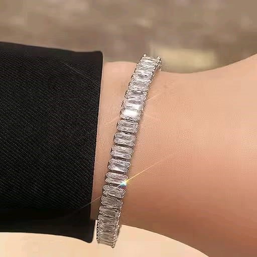 Silver - tone tennis bracelet - Moda & Main